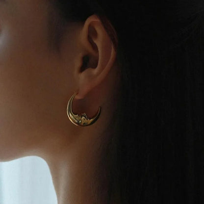 CRESCENT MOON HOOPS