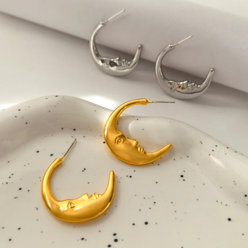 CRESCENT MOON HOOPS