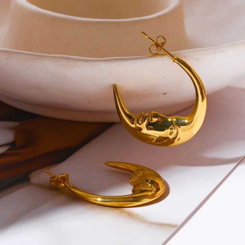 CRESCENT MOON HOOPS