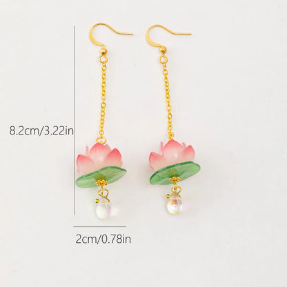 Pink Lotus Earrings