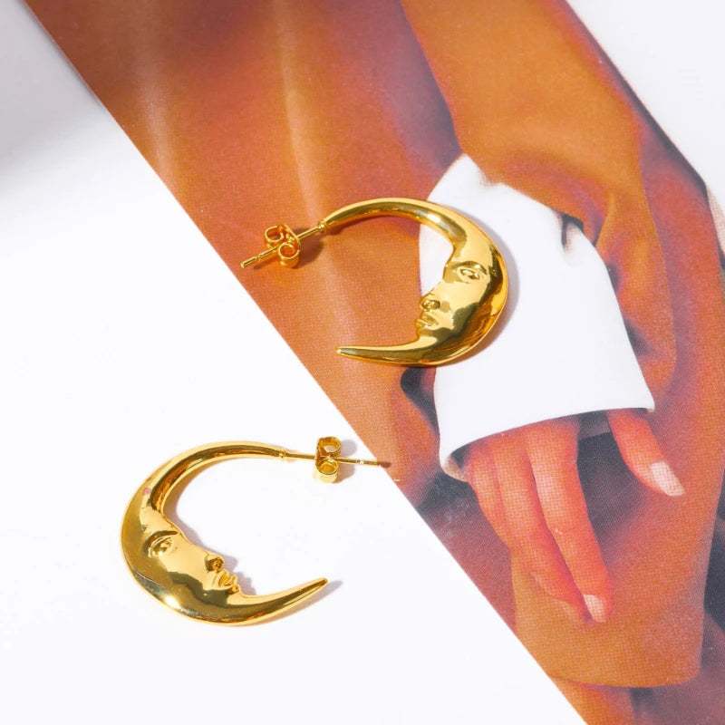 CRESCENT MOON HOOPS